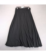 New York &amp; Company Black Stretch A-Line Midi Skirt Sz M Cotton Jersey Wh... - $34.86 CAD
