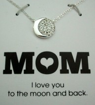 Mom Necklace Sterling Silver I Love You To The Moon And Back Mother Special Gift - £22.43 GBP