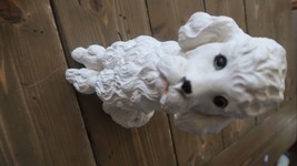 Universal Statuary original c1960 pink poodle plaster dog 9&quot; statue cute - £27.85 GBP