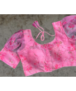 Organza Puff Sleeve Blouse,Hosiery Blouses With Puffy Organza Sleeves - $20.00