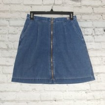 Liz Claiborne Lizwear Jeans Womens Skirt 8 Petite Blue Cotton Corduroy A... - £14.29 GBP