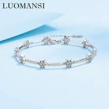 1 Carat Moissanite 10 Star Silver Bracelet Woman 100%-S925 Silver Jewelry Weddin - £85.13 GBP