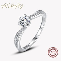 Dazzling Sparkling Engagement Finger Rings Authentic 925 Sterling Silver Clear Z - £11.43 GBP