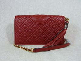 NEW Tory Burch Apple Red Fleming Chain Wallet Cross Body Bag $328 - £266.32 GBP
