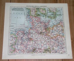 1929 Vintage Map Of Northern Germany Hamburg SCHLESWIG-HOLSTEIN Stettin Posen - £20.06 GBP