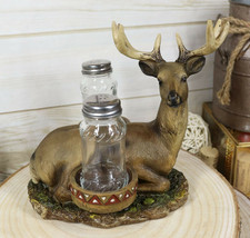 Rustic 8 Point Antlers Buck Deer Stag With Saddlebags Salt Pepper Shakers Holder - £24.69 GBP