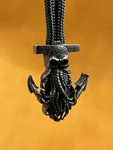 EDC Knife Bead"Captain Octopus Ship Anchor",Knife Lanyard and Keychain M... - $11.99