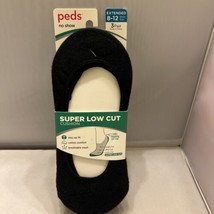 Peds No Show Super Low Cut Liner Cushion Black Shoes Size 8-12Extended - €9,52 EUR