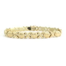 Authenticity Guarantee 
Heart XO Chain Link Bracelet 14K Yellow Gold, 7 Inche... - £937.75 GBP