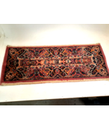Vintage Oriental Area Rug, Hand Knotted, 34&quot; x 14&quot; - £69.41 GBP