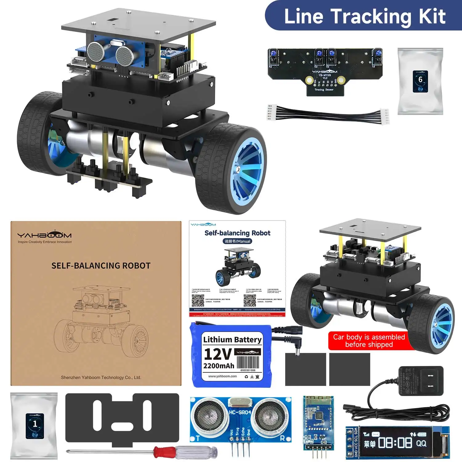 [Line tracking kit] Yahboom 2WD High Configuration STM32 Self-Balance Ca... - $249.55