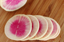 300 Seeds Watermelon Radish Beauty Heart Raphanus Sativus Pink White Veg... - $9.68