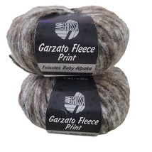 Lana Grossa Garzato Fleece Print Yarn Feinstes Baby Alpaca Lot Of 2 - £17.56 GBP