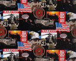 Cotton United States of America USA Marines Military Cotton Fabric Print... - £9.21 GBP