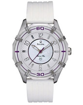 Bulova Marine Star Women&#39;s 96L144 Solano Quartz Purple Accents 36mm Watch - £120.27 GBP
