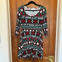 EUC Let It Snow Christmas Dress by Love Derek Large - $14.01