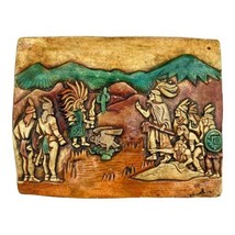 Indian Aztec Mayan Ceramic Tile Vintage Folk Art READ - $53.45
