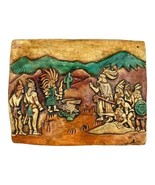 Indian Aztec Mayan Ceramic Tile Vintage Folk Art READ - $1,128.81 MXN