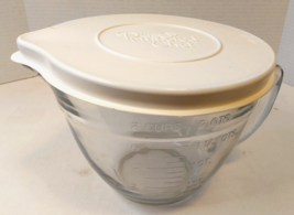 Pampered Chef 8 Cups 2 Qt Quart Glass Measuring Mixing Batter Bowl With Lid - £22.01 GBP