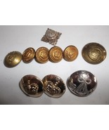 SEVERAL OLD BUTTONS, SOME ARE RAILWAY CONDUCTOR&#39;S, SOME MILITARY - $2.96
