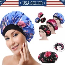 Pack Of 3 Satin Bonnet Sleeping Cap For Women &amp; Girl For Soft, Silk &amp; Curly Hair - £18.82 GBP