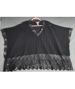 Alberto Makali Top Womens M Sequins Black Batwing Sleeve Artsy Designer ... - $26.68