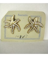 Starfish Earrings CLIP ON Goldtone Vintage 50s 60s Estate Fantasia 1.3 i... - £39.13 GBP