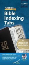 Bible Tab: Clear Tab with Gold Strip with Black Lettering in 24pt Font - $8.75