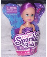 Funville Sparkle Girlz with Purple Hair in Ponytail 4.5"H Mini Doll New - $5.82