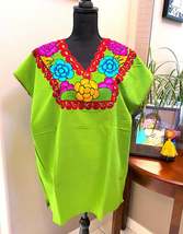 Green Mexican Embroidered Blouse (XL) - $27.00