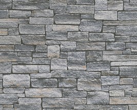 Dekora Natur 6 - Textured Rustic Stone Grey Black Wallpaper Roll for Liv... - $93.10