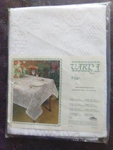 Vintage Varda by G&amp;W Lace Tablecloth 70&quot; Round White  NOS USA - $19.80