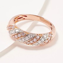 1/2CT Rund Lab-Created Diamant Ehering 14K Rose Gold Überzogen Silber - £161.34 GBP