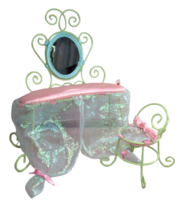 Manhattan Toys Groovy Girls Metal vanity table with stool seat chair set pink - £7.78 GBP