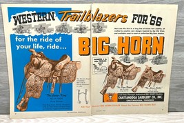 Big Horn Saddles 1966 Vintage Print Ad Chattanooga Saddlery Co TN 2 Pages - £15.77 GBP