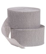 DENNECREPE 2 Rolls Gray Crepe Paper Streamers; 145 Feet Total; Made in USA - £5.27 GBP