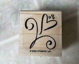 STAMPIN UP RUBBER STAMPS 2005 HEART GROWING FLOWER Line Drawing 1 1/2&quot; s... - £7.58 GBP