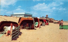LAKE WORTH FLORIDA MUNICIPAL BEACH~CASINO IN BACKGROUND POSTCARD 1956 - $9.89