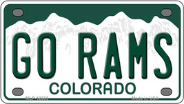 Go Rams Colorado Novelty Mini Metal License Plate Tag - £11.81 GBP