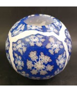 Magic Glow Handmade Candle Blue White Mosaic 4&quot;x4” Unscented Sphere, Unl... - $258.83 MXN