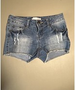 No Boundaries Distressed Shorts Women Size 1 Blue - $318.40 MXN