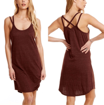 Chaser Womens Size Medium Ribbed Sleeveless Dress Burgundy Criss Cross NWT - $37.36