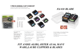 Andis Premium Metal Clip Blade Attachment Guide Comb Set*Fit Oster A5,A6 Clipper - £35.54 GBP
