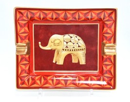 Hermes Change tray Elephant red porcelain Ashtray plate dinnerware VIDE POCHE - £531.78 GBP