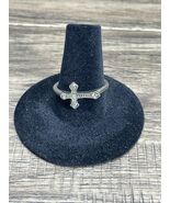 Vintage Silver Tone Cross Crucifix Ring Size 8 Religious Christianity KG JD - $14.84
