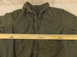 Mens Eddie Bauer Gray Button Front Cotton Dress Long Sleeved Shirt - $15.54