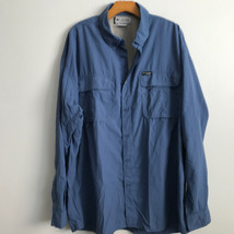 Columbia Fishing Shirt Blue 2XL GTR Long Sleeve Collar Button Down Outdoors - £14.48 GBP