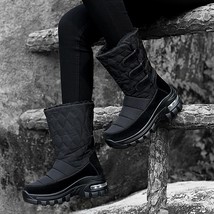 Winter Platform Boots Women Keep Warm Plush Female Big Size 35-42 Snow Boots Mid - £55.67 GBP