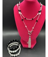 Studio 1886 Black And White Layers Necklace And Bracelet Set – Free Ship... - $40.00