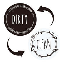 Dishwasher Round Magnet Clean Dirty Sign Double-Sided Dishwasher Magnet Cover(Bl - £1.57 GBP